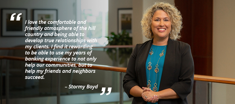 Landscape Shot of Stormy Boyd, VP TM Sales Consultant at Texas Partners Bank