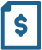 Dollar sign on sheet icon
